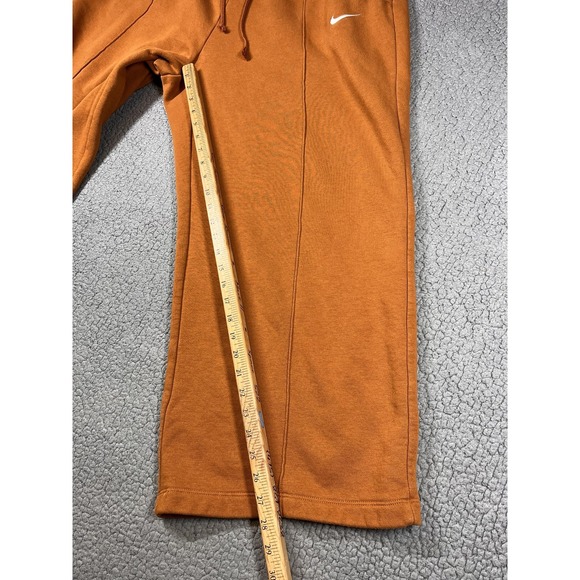 Nike Sweatpants Womens 1X Orange Fleece Wide Leg Crop Elastic Waist Lounge - Picture 11 of 13